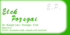 elek pozsgai business card